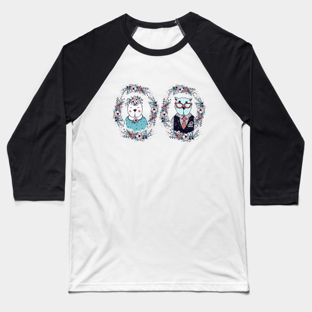 Wedding Cats Baseball T-Shirt by annapaff